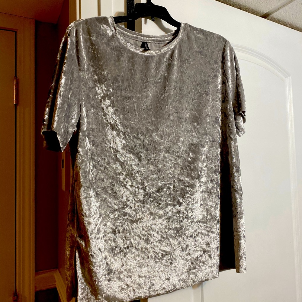 Silver Velvet Women’s Top